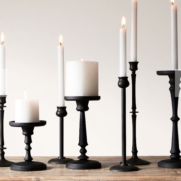 Pottery Barn Other - Potterybarn Metal Black Pillar Candle Holders ( pillar or taper)